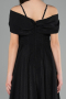 Robe de Soirée Enfants Longue Satin Noir ABU5910