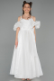 Robe de Soirée Enfants Longue Blanc ABU5912