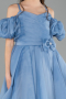 Robe de Soirée Enfants Longue Bleu ABU5912