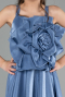Robe de Soirée Enfants Longue Satin Indigo ABU4831