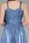 Robe de Soirée Enfants Longue Satin Indigo ABU4831