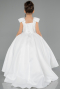 Robe de Mariage Pour Enfant Longue Satin Blanc ABG177