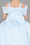 Robe de Mariage Pour Enfant Longue Satin Bleu clair ABG175