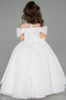 Robe de Mariage Pour Enfant Longue Satin Blanc ABG176