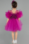 Robe de Soirée Enfants Courte Fushia ABK2572