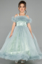 Robe de Mariage Pour Enfant Longue Menthe ABG178