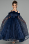 Robe de Mariage Pour Enfant Longue Bleu Marine ABG179