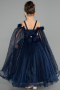 Robe de Mariage Pour Enfant Longue Bleu Marine ABG179