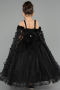Robe de Mariage Pour Enfant Longue Noir ABG179