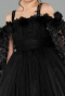 Robe de Mariage Pour Enfant Longue Noir ABG179