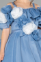 Robe de Mariage Pour Enfant Longue Satin Bleu ABG182