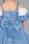 Robe de Mariage Pour Enfant Longue Satin Bleu ABG182