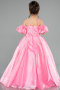 Robe de Mariage Pour Enfant Longue Satin Rose ABG185