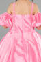 Robe de Mariage Pour Enfant Longue Satin Rose ABG185