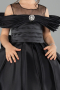 Robe de Mariage Pour Enfant Longue Satin Noir ABG176