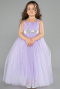 Robe De Soirée Enfants Longue Lilas ABU3031