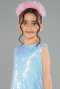 Robe de Soirée Enfants Courte Bleu ABK2574