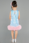 Robe de Soirée Enfants Courte Bleu ABK2574
