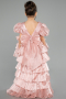 Robe de Soirée Enfants Devant Court Dos Long Satin Poudre ABO131