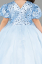Robe De Mariage Pour Enfant Satin Longue Bleu ABG174
