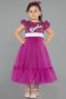 Robe de Soirée Enfants Longue Fushia ABU4033