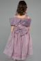 Robe de Soirée Enfants Devant Court Dos Long Lavande ABO107
