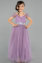 Robe De Soirée Enfants Longue Lavande ABU3566