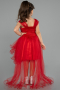 Robe de Soirée Enfants Devant Court Dos Long Rouge ABO105
