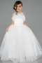 Robe de Soirée Enfants Longue Blanc ABU3909