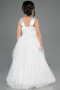 Robe de Soirée Enfants Longue Blanc ABU3909