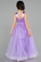 Robe de Soirée Enfants Longue Lilas ABU3909