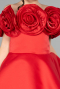 Robe De Soirée Enfants Satin Courte Rouge ABK2573