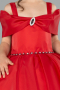 Robe de Mariage Pour Enfant Longue Satin Rouge ABG175