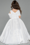 Robe de Mariage Pour Enfant Longue Satin Blanc ABG172