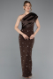 Robe De Cérémonie Midi Brun ABK2337