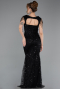 Robe de Soirée Longue Perlé Noir ABU5914