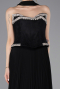 Robe de Soirée Longue Mousseline Noir ABU5917