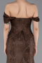 Robe De Soirée Dantelle Longue Brun ABU5609