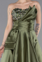 Robe de Soirée Longue Satin Kaki ABU5767
