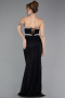 Robe Queue de Poisson Longue Dantelle Noir ABU5921