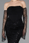Robe de Soirée Longue Perlé Noir ABU5922