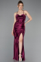 Robe De Soirée Longue Prune ABU3247