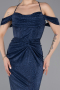 Robe de Soirée Longue Bleu Marine ABU5925