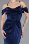 Robe de Soirée Longue Bleu Saxe ABU5925