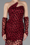Robe Queue de Poisson Courte Squameuse Rouge Bordeaux ABK2581