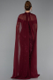 Robe de Soirée Longue Perlé Rouge Bordeaux ABU5915