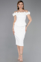 Robe de Cérémonie Midi Blanc ABK2583