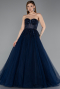 Robe de Soirée Longue Bleu Marine ABU5935