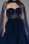 Robe de Soirée Longue Bleu Marine ABU5935