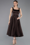Robe de Cérémonie Midi Satin Brun ABK2586